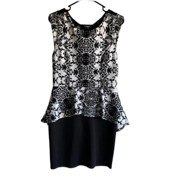 Iris Boutique Sleeveless Black And White Lace Dress Size XL - Picture 1 of 8
